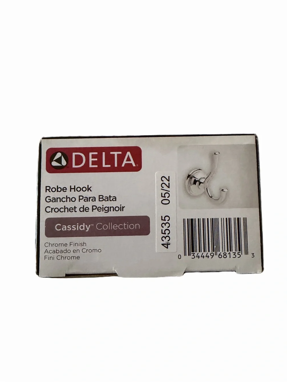 Delta Double Towel Hook for Bathroom or Kitchen| Polished Chrome | Cassidy